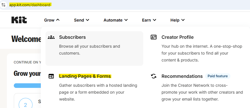 Kit Landing Page
